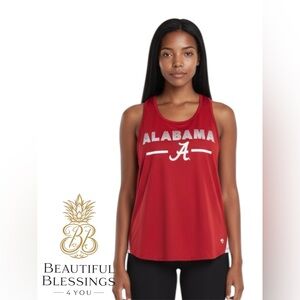 Colosseum Women's Red and White Alabama Football Racerback Tank